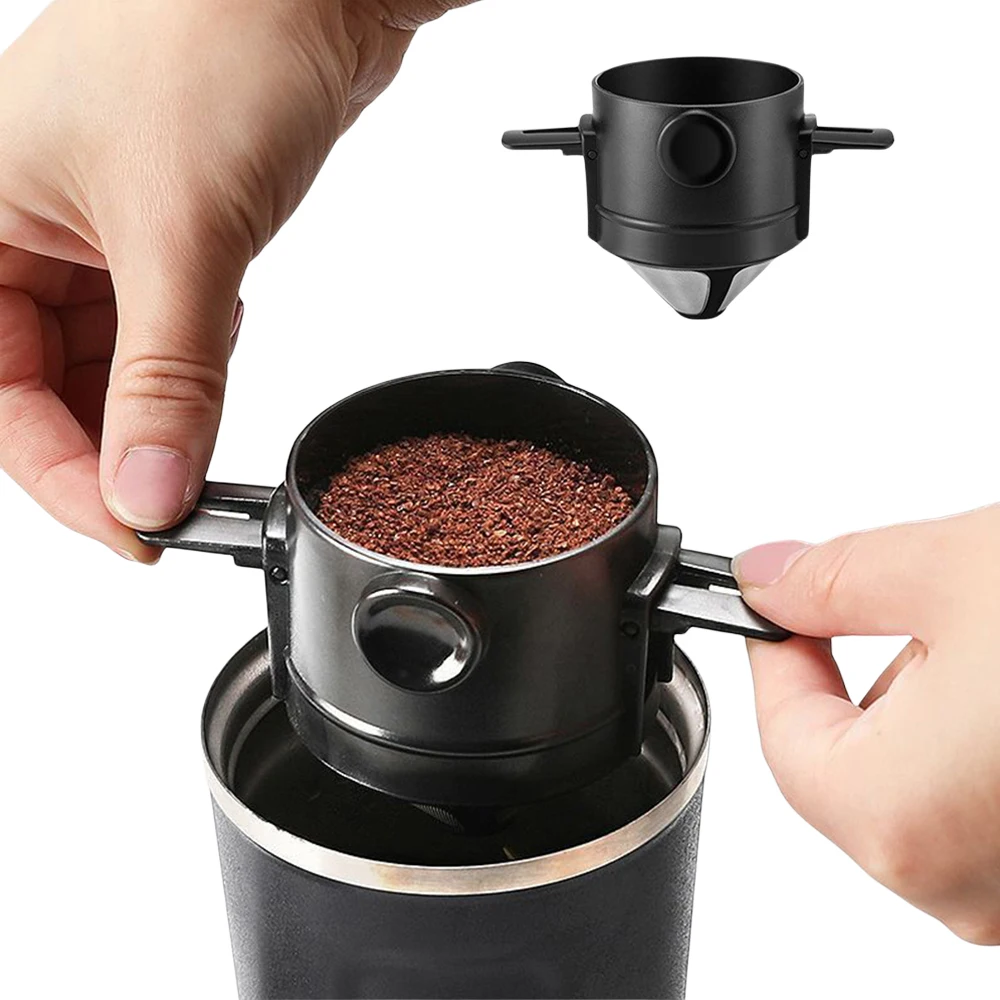 

Household Stainless Steel Coffee Filter,Reusable Coffee Funnel Paperless Pour Over Holder,Portable Coffee Dripper Accessories
