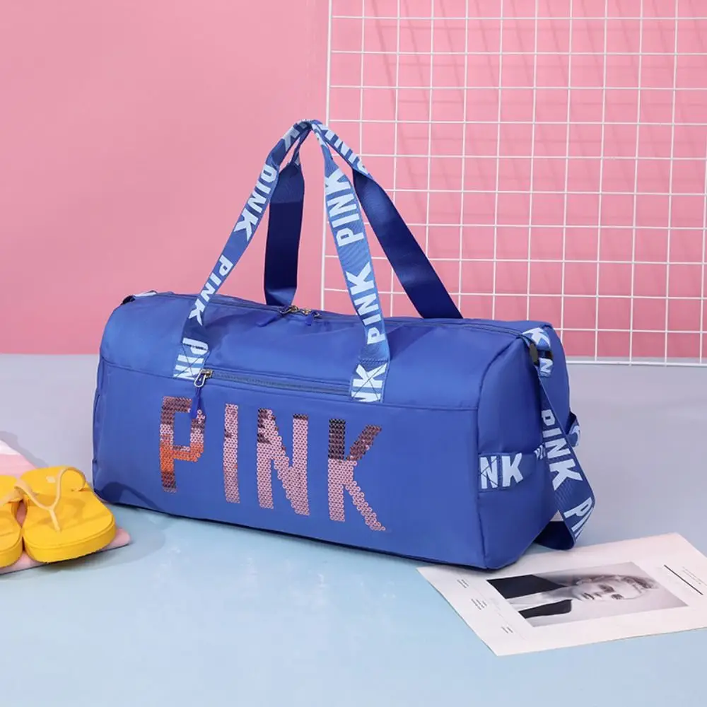 

Fashion Letter Travel Bag Dry Wet Separation Oxford Cloth Shining Fitness Bag Independent Shoe Storage High-capacity Travel Bag