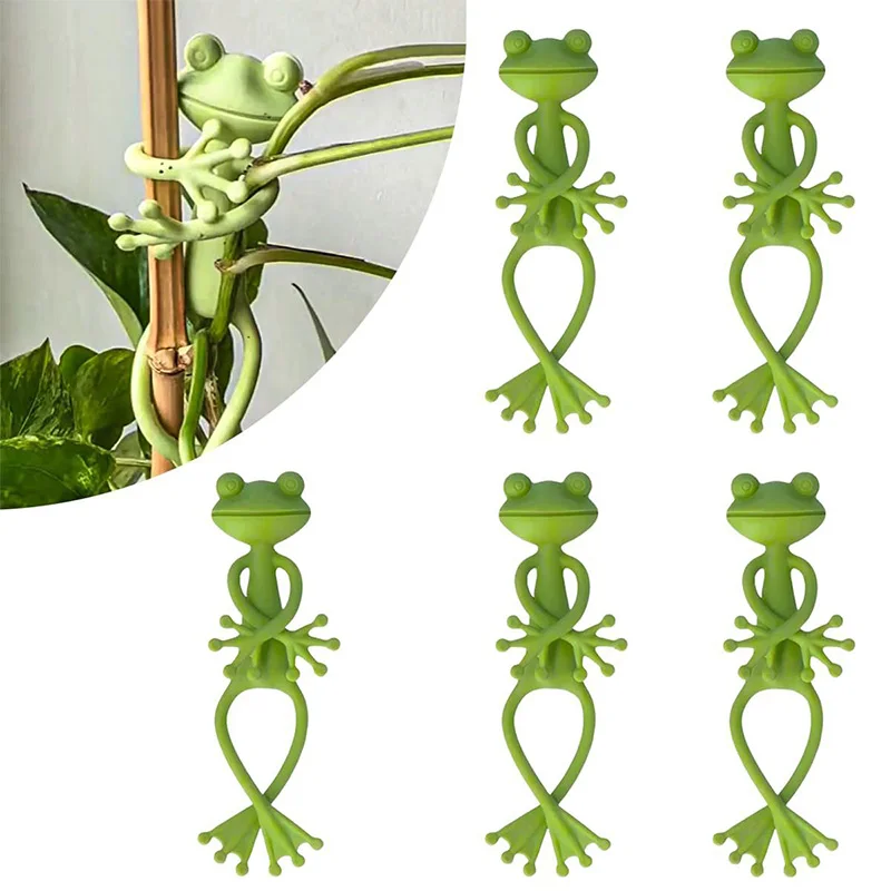 Frog Plant Stand Cute Frog Flower Pot Hugger Plant Climbing Fixture Clips Garden Climbing Branch & Planter Stake Decor