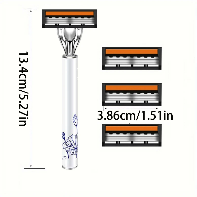 Manual razor blade universal men's portable 3-layer razor head two accessories wholesale washing three-in-one 5