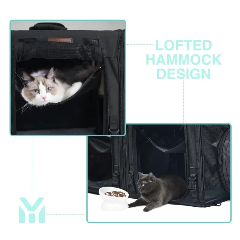 Cat Carrier Backpacks With 2 Side Expandable Cat Play Tunnel Twice The Space For Perfect Dog Travel Bag (with Tunnel)
