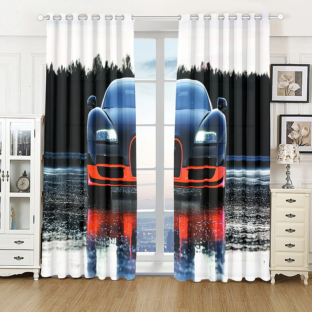 3D Printing Racing Car Window Curtain Kids Bedroom Living Room Racing Car  Blackout Curtain Insulated Drapes Decor カーテン - AliExpress