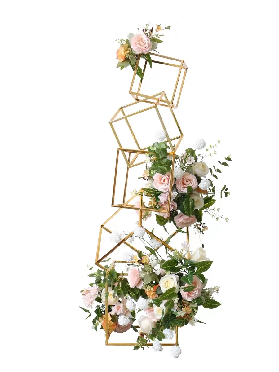 

9PCS Wedding Centerpieces For Tables Bouquet Holder Grand Event Party Mall Hall Welcome Decor Metal Plinth Column Flower Stand