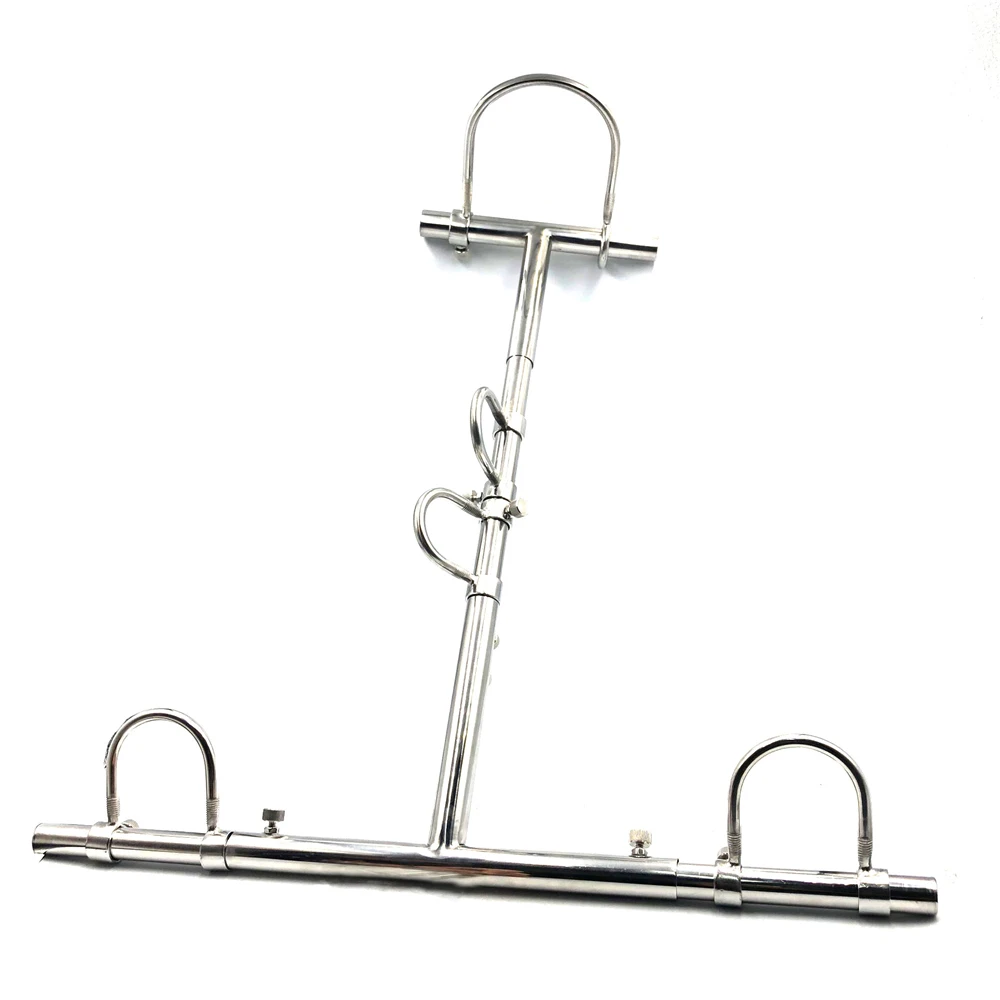 Multifunctional Adjustable Bondage Kneeling Restraints Device Stainless Steel Collar Wrist Handcuffs Ankle Cuffs Sex Toy