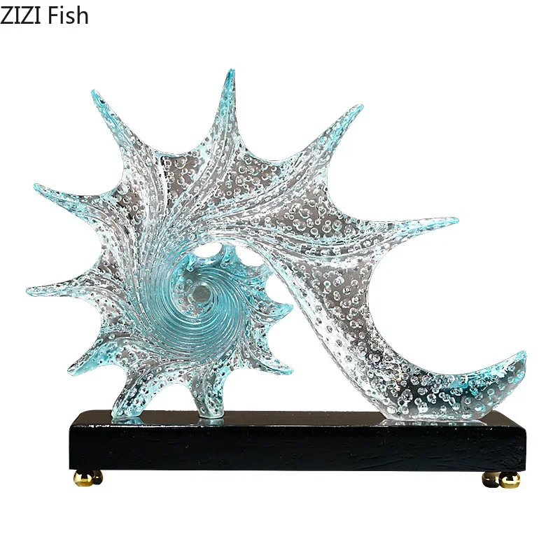 Spiral Conch Statue Home Landscape Ornaments Desk Decoration Resin Crafts Creative Bubble Conch Sculpture Room Aesthetic Decor