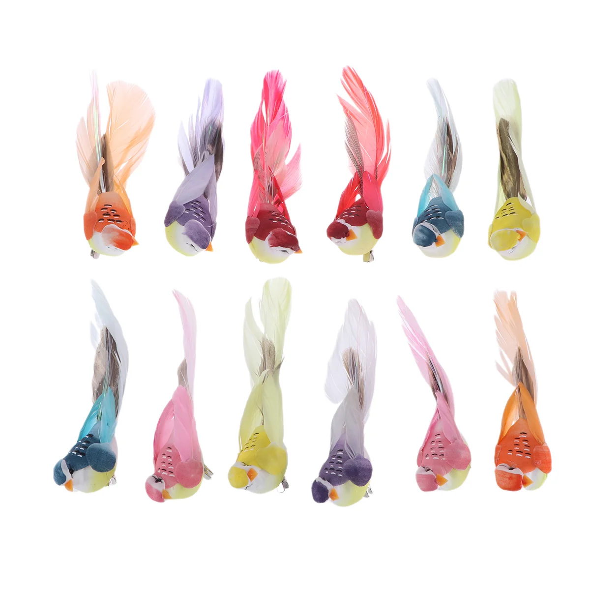 

12 Pcs Household Crafts Clip on Birds M Artificial Decorations Desktop Ornament