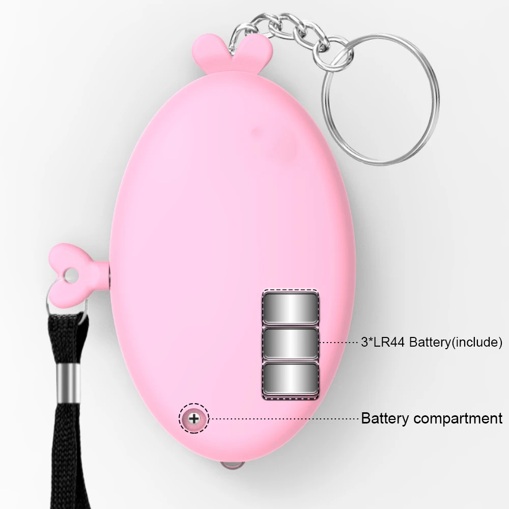 Heart-Shaped Personal Safety Alarm Keychain with LED Lights