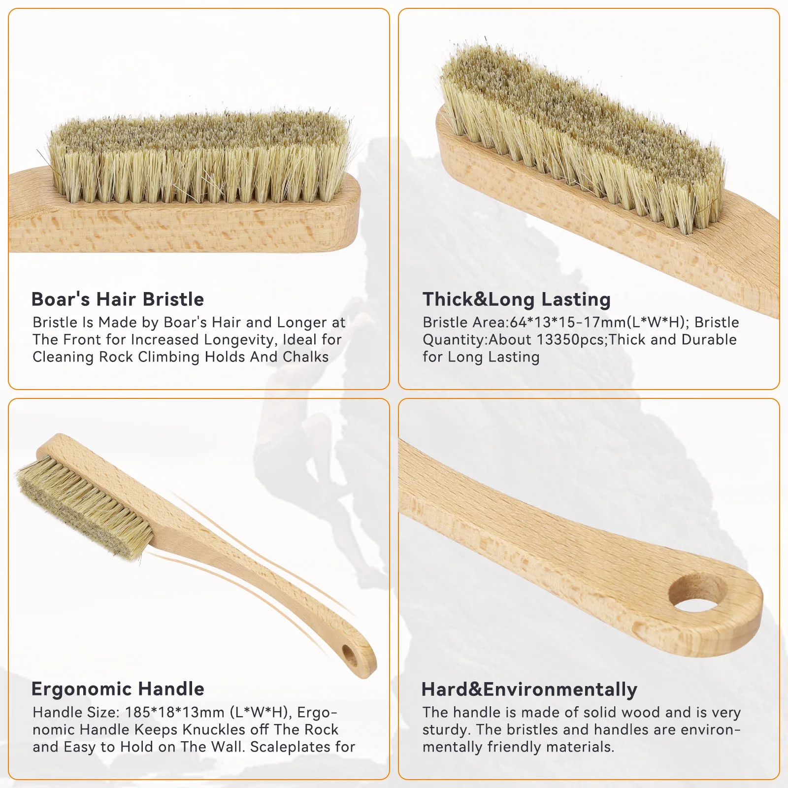 Mini Hard Plastic Wild Boar Hair Brush, Household Cleaning