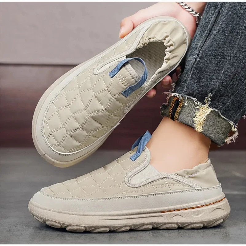 Casual Men's Sneakers Thick Sole Comfortable Outside Vulcanised Shoes Trend Anti-slip Soft Bottom Round Toe Slip on Loafers 2