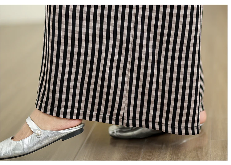 Ogrodniczki  Damskie OVERSIZE W Kratkę – Szerokie Nogawki