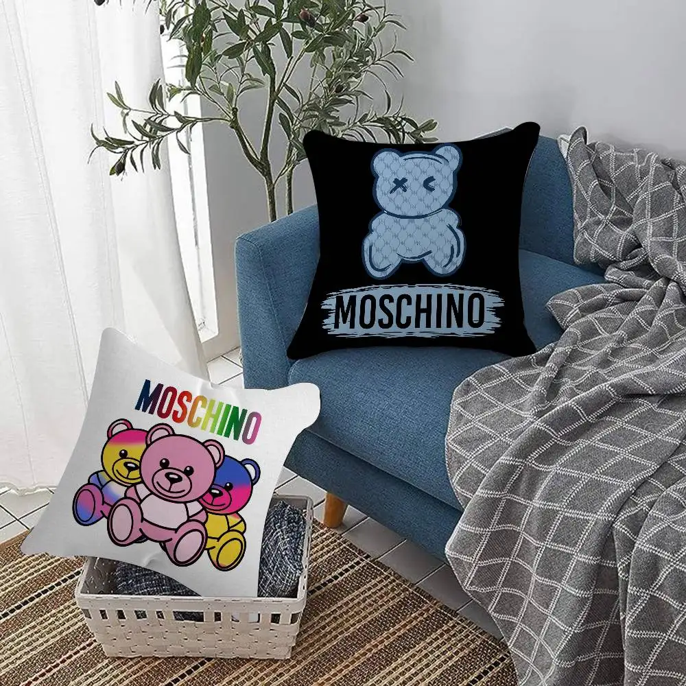 럭셔리 베어 M-Moschino 맞춤형 베개 커버 어린이 침실 와일드 파티 장식 베개 커버 어린이 생일 샤워 선물