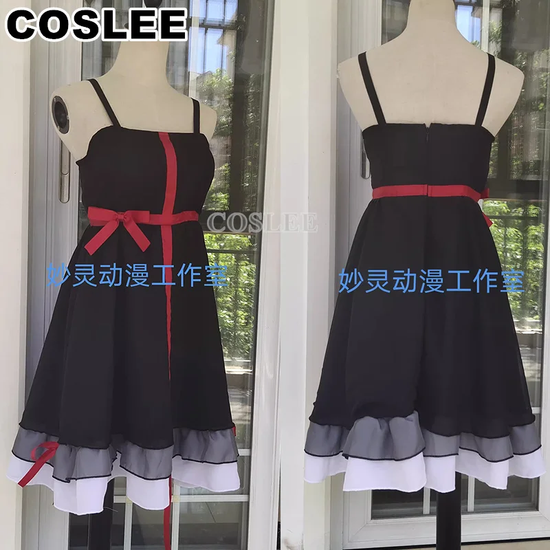 

COSLEE [Customized] Yuzuriha Inori Cosplay Costume Guilty Crown Lovely Black Dress Uniform Halloween Party Outfit Amine Clothing