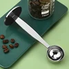 2 in 1 Stainless Steel Coffee Tamper Measuring Spoon Scoop with Stand Espresso Coffee Bean Tea Spoon Coffeeware Kitchen Gadg 4