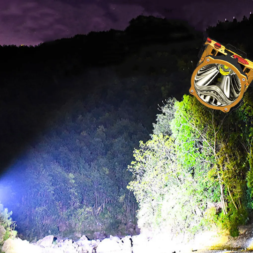 

Work Light Waterproof Rechargeable Headlamp Headlight Lantern Power Bank