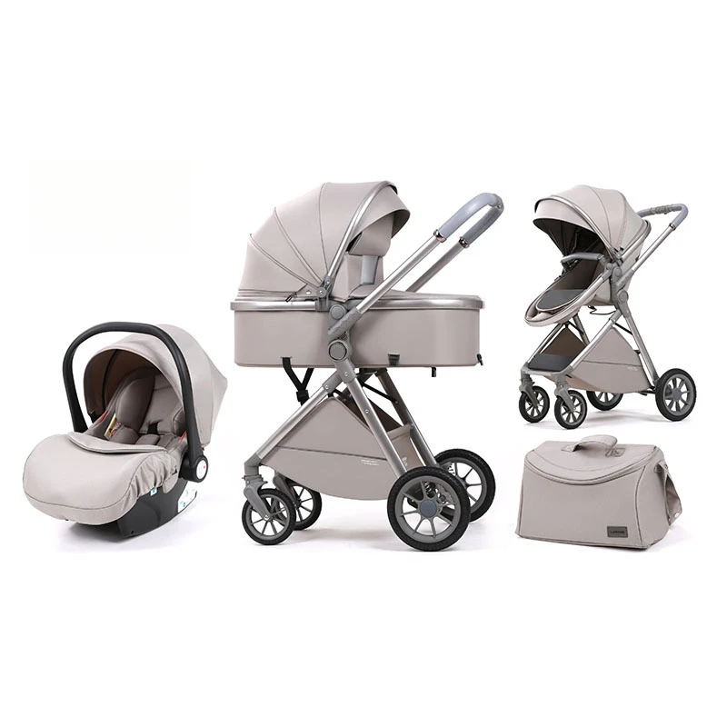 Luxurious High-view Children's Stroller That Can Sit and Lie Down on The Baby's Two-way Baby Stroller