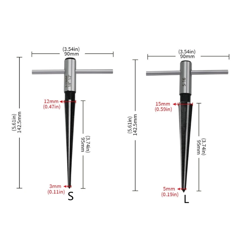 L69A 핸드 테이퍼 리머 3-13mm 5-16mm 오프닝 카운터 싱크 헤드 커팅 도구 핸들 테이퍼 모따기 목재 금속 플라스틱 드릴링