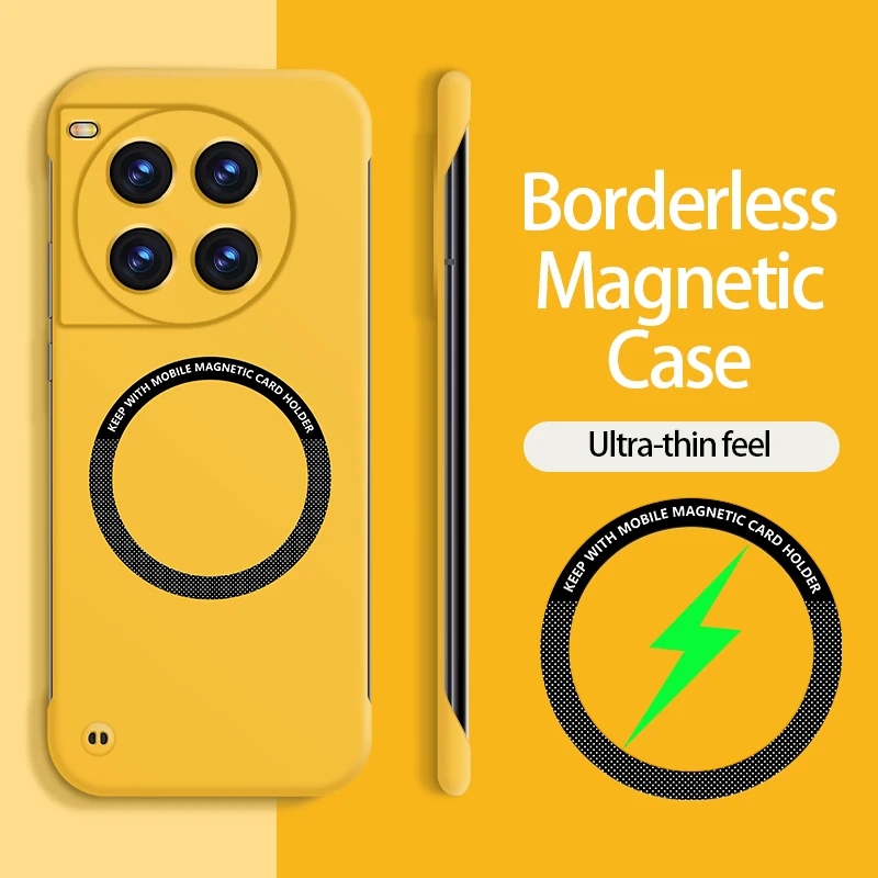 Business Borderless Matte Shockproof Phone Case with Magnetic Wireless Charging Compatibility