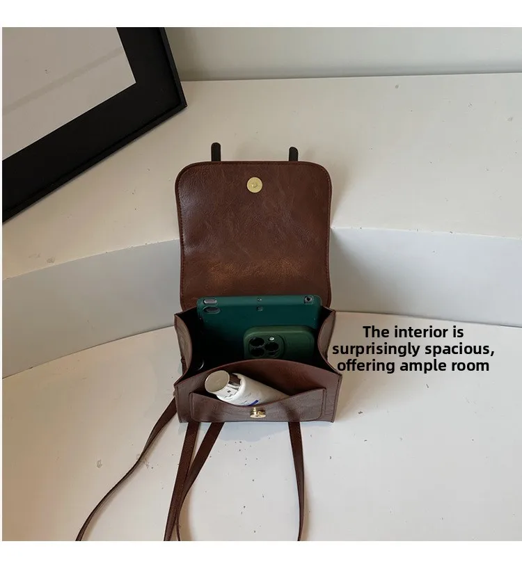 حقيبة ظهر نسائية عصرية بسيطة حضرية متعددة الوظائف حقيبة مربعة صغيرة حقيبة ركاب كتف مزدوج حقيبة كروسبودي