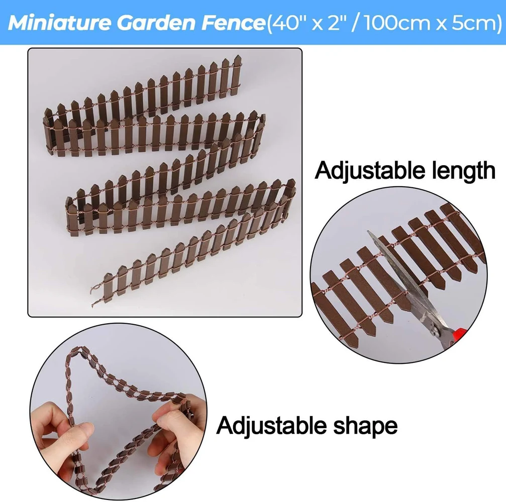1 pz 3x1 0/5x90 cm Scherma In Legno Barriera di Legno FAI DA TE Mini Paesaggio Fata Giardino Figurine Miniature Accessori Artigianato Fatto A Mano  15