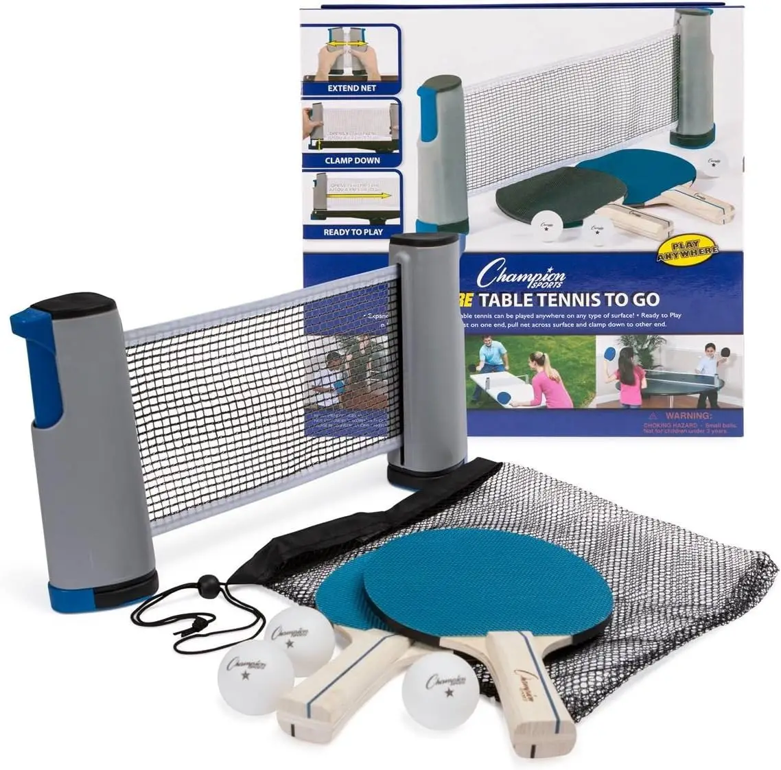 

de mesa em qualquer lugar kit com raquetes, bolas e suportes de rede portátil de pingue-pongue EsportescomRaquete Ping-PongouT