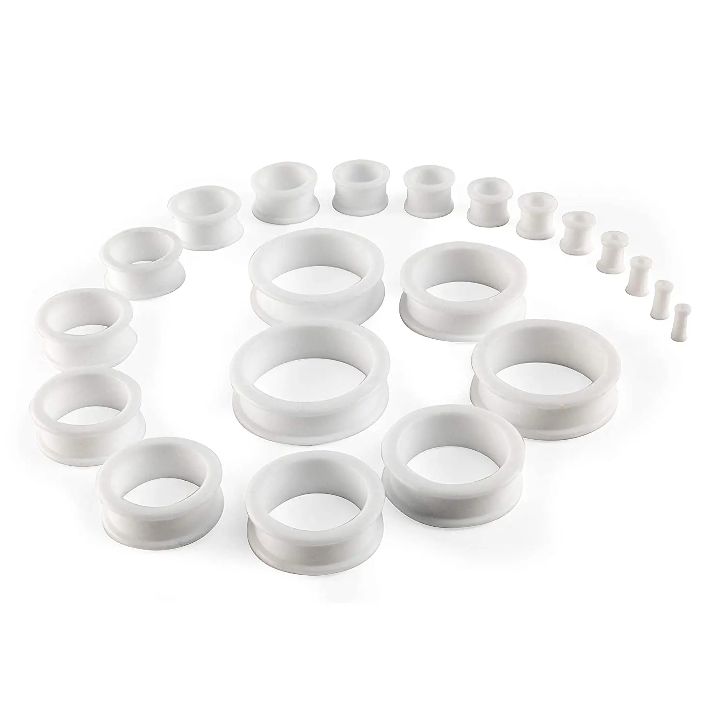 Bouchons De Tunnel D'Oreille En Silicone Rectangulaires Jauges Extenseurs Noir Blanc Creux Carré Tunnels Souples Kit Civière Boucles D'Oreilles