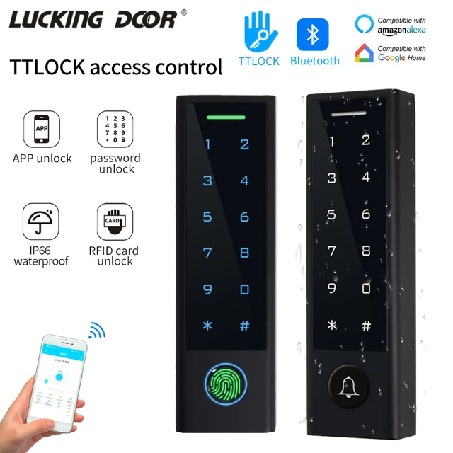 TTlock App Control Door Access Control System Phone Bluetooth Fingerprint or Doorbell IC Card Reader 13.56Mhz home Gate Opener 1