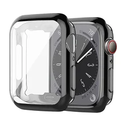 Premium Silicone Bumper Cover with Screen Protector for 41mm series 8 7 (Black 3)