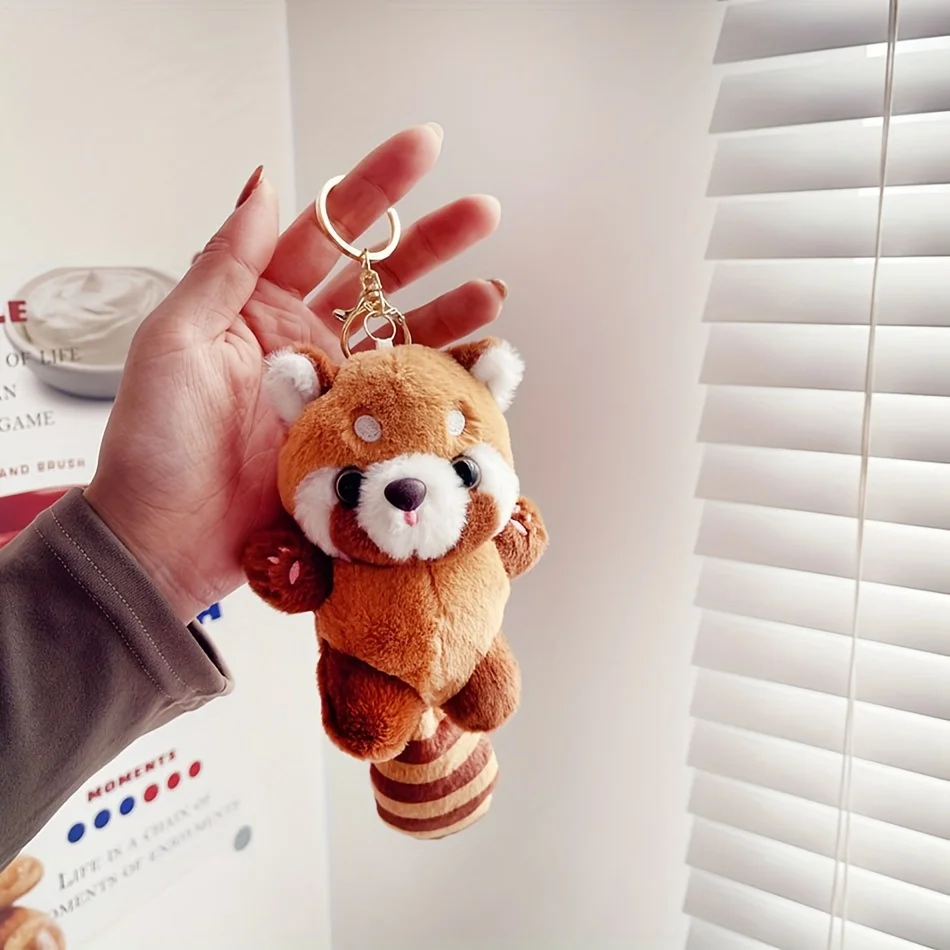 Kids Cute Raccoon Plush Doll Keychain Pendant Fun Zoo Peripheral Doll For Boy And Girl Birthday Gift