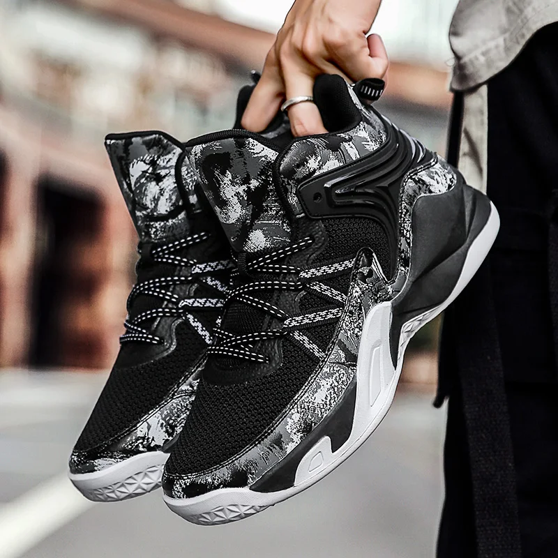 

Men's Shoes 2022 Autumn New Casual Sports Shoes Mesh Breathable Non-slip High-top Shoes Men's Actual Combat Basketball Shoes
