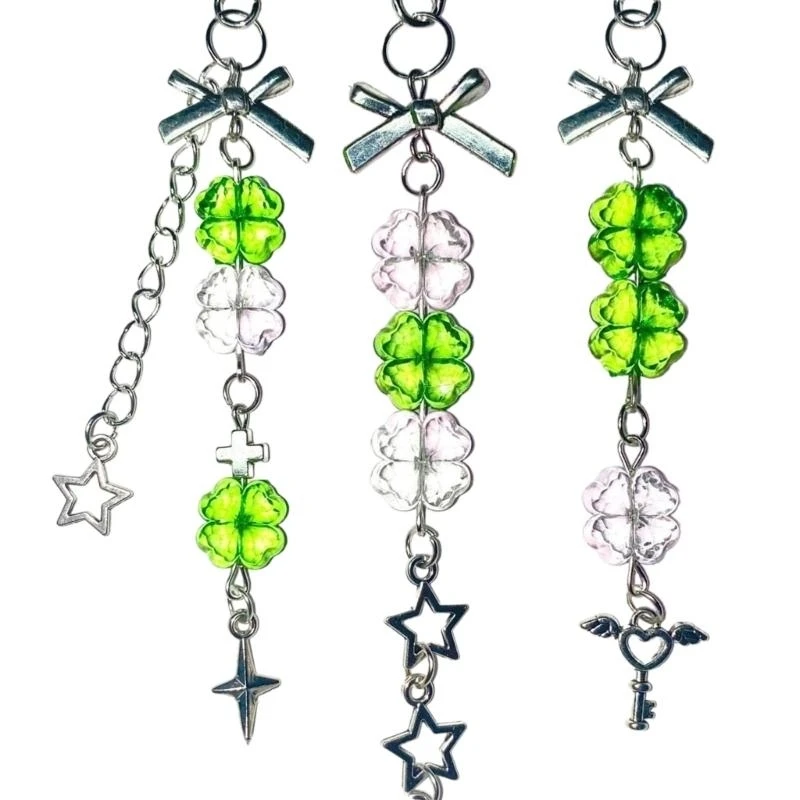 E56A Stilvoller handgefertigter Perlen-Handy-Anhänger, Schlüsselanhänger, Modeaccessoire, personalisierter Taschenanhänger, für – Detail 8