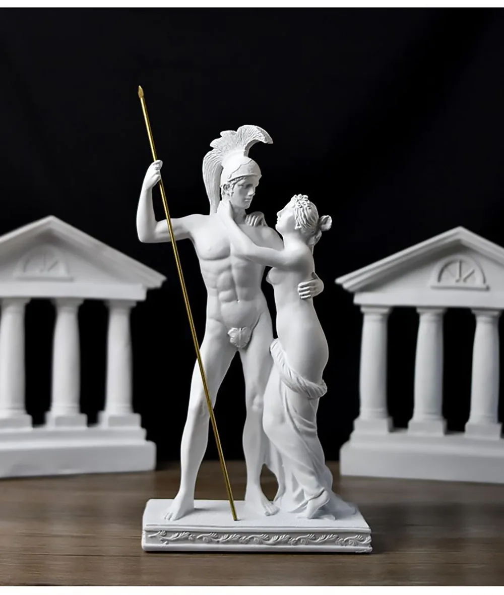 Description Picture 4 of itemAncient Greek soldier&goddess Resin sculpture ornaments,European nude figure,imitation plaster statue Gift,home Room decoration