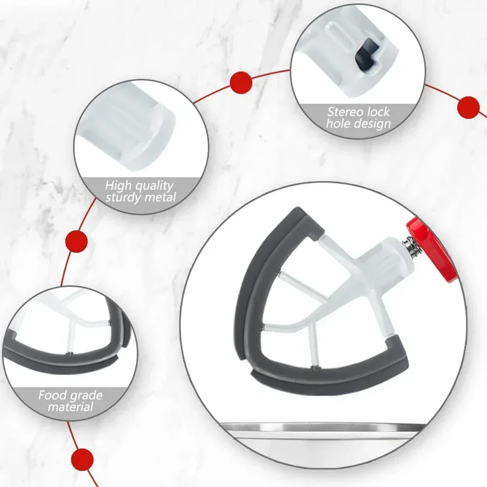 Tilt-Head Stand Mixer Replacement for Kitchenaid 4.5-5 QT Flex-Edge Paddle Attachment Silicone Beater Bowl Scraper Blade