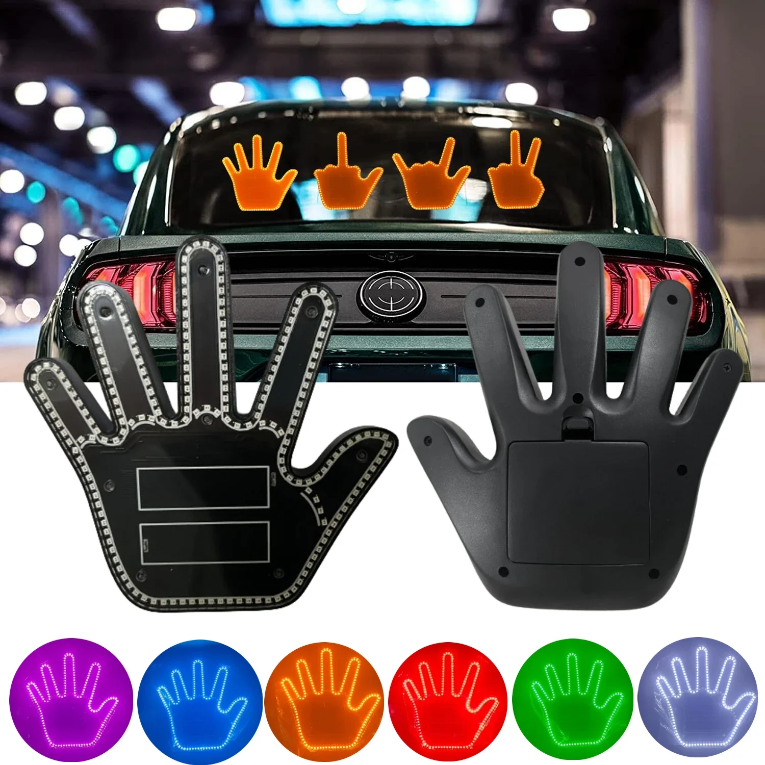 Flip Off Finger Light Con Auto A Distanza Ragazzi Gift Truck Car Led Sign Led Hand Gesture Light Up Hand For Car Window