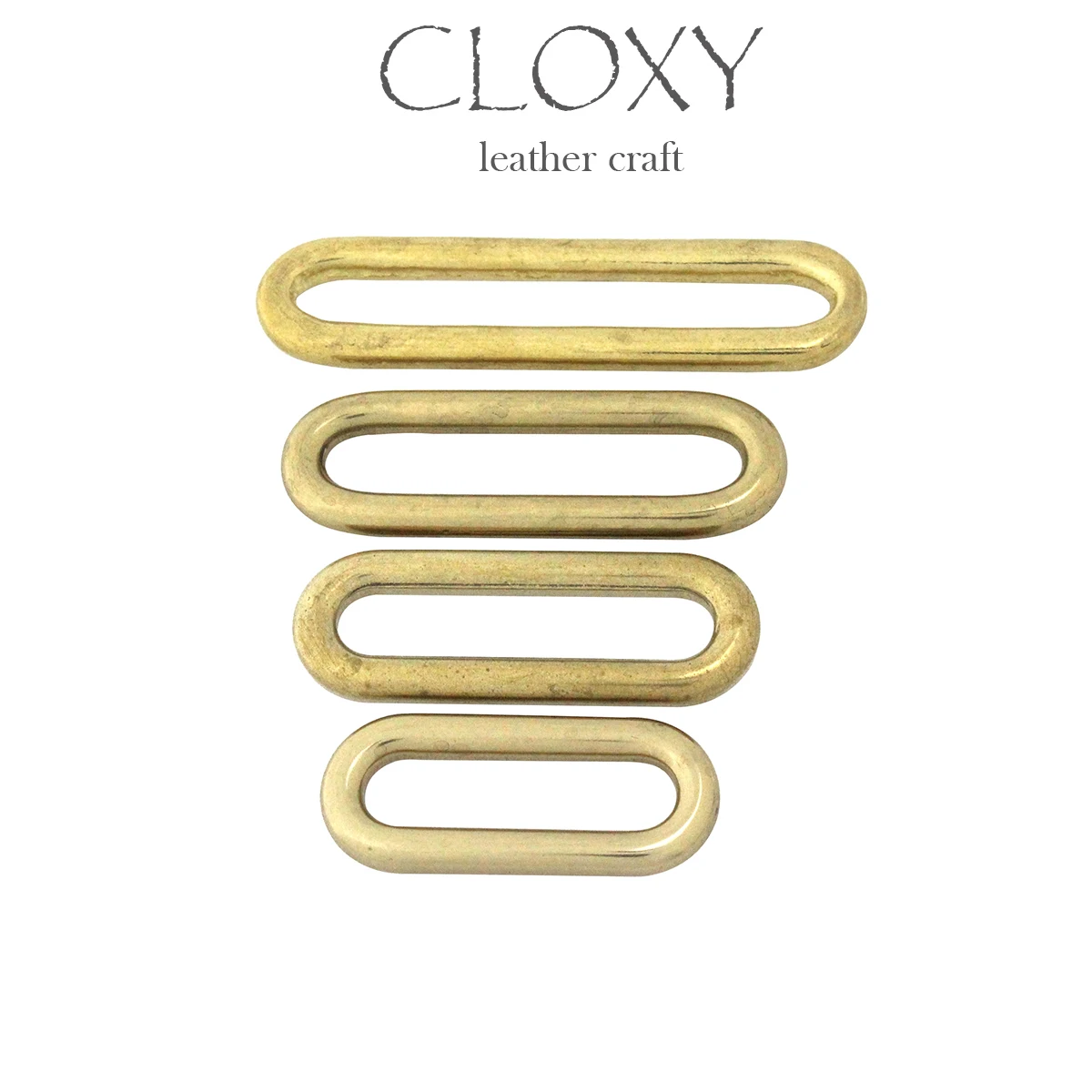 6pcs Molded Cast Solid Brass Oval Loop Ring Buckle Leather Craft Bag