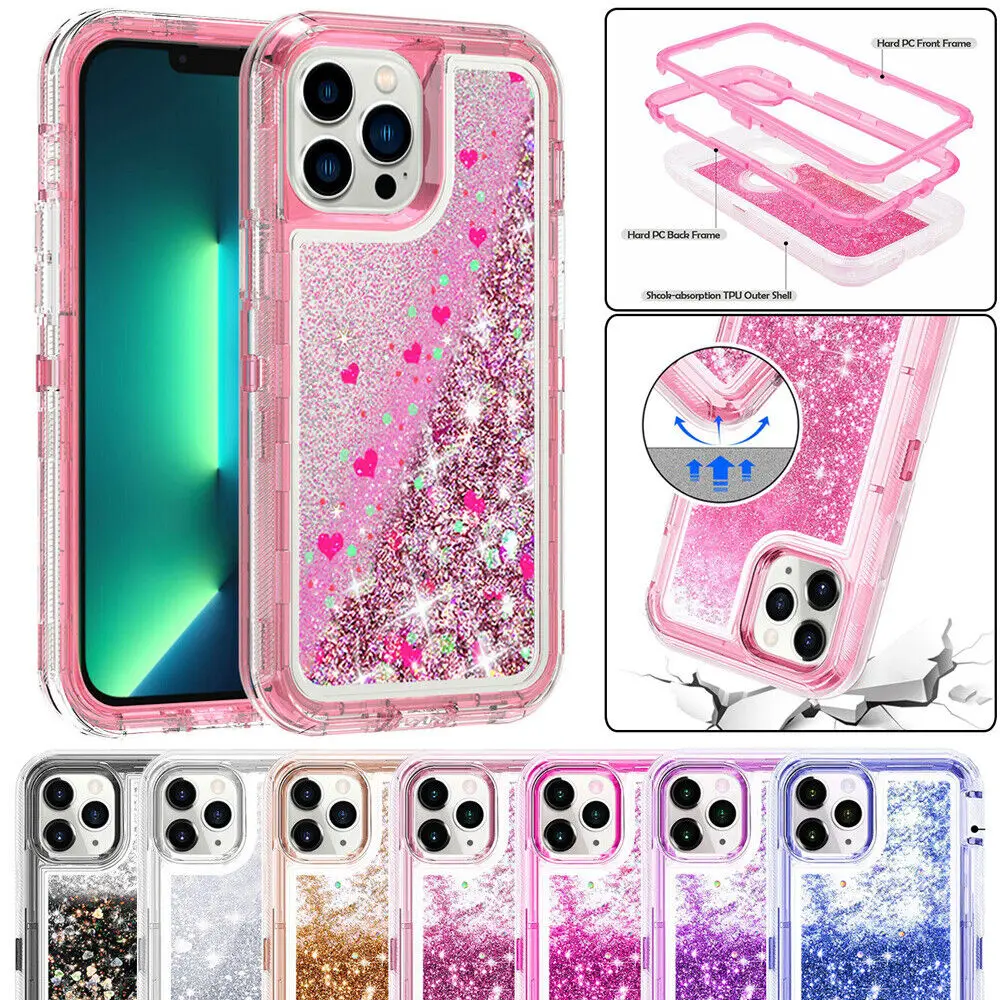 Blingbling Liquid Quicksand Heavy Duty Defender Case