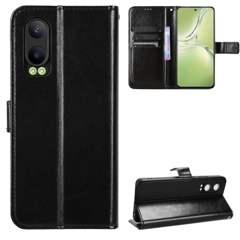 Leather Flip Wallet Case with Card Slots and Stand - Protective Cover