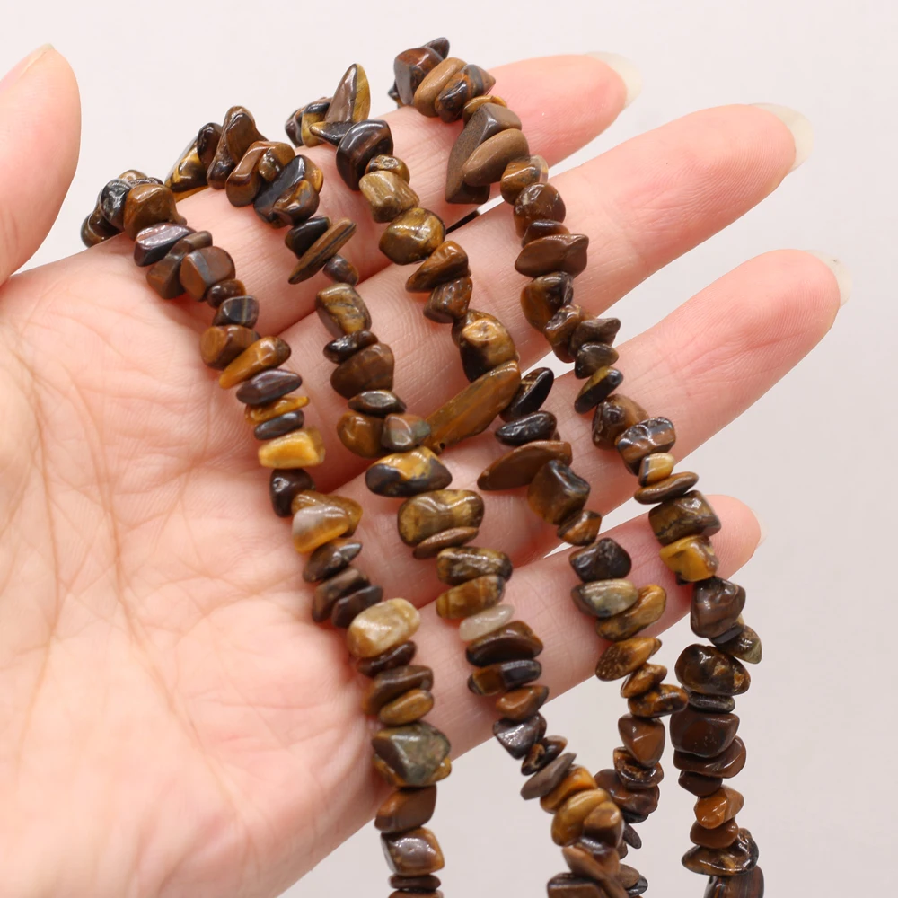 

Irregular Freeform Chip Gravel Beads Natural Tiger Eye Stone 5-8mm Loose Beads For Jewelry Making Exquisite Necklaces 16inches