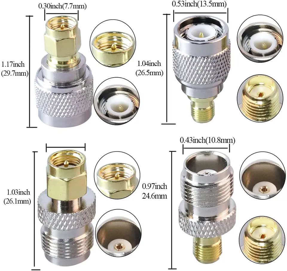 Connettori Adattatore Coassiale RF Da 2 Pezzi SMA Maschio A - Foto 7