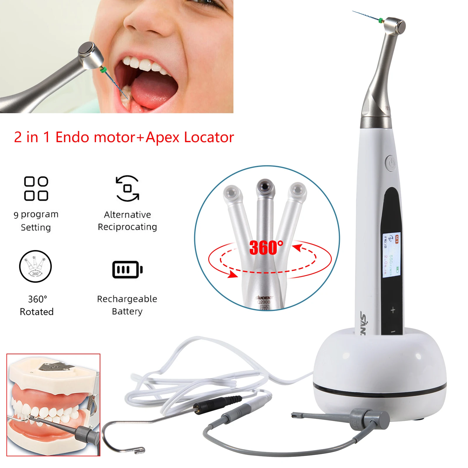 

Woodpecker Style Dental Endo Motor Reciprocating With Built in Apex Locator NSK