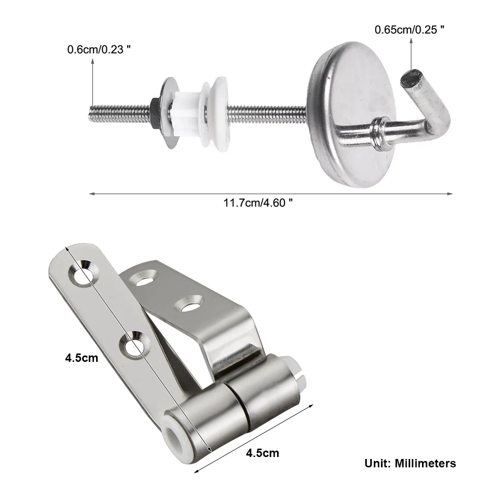 Stainless Steel Toilet Seat Hinge Flush Toilet Cover Mounting Connector Lid Hinge Mounting Fittings Replacement Parts