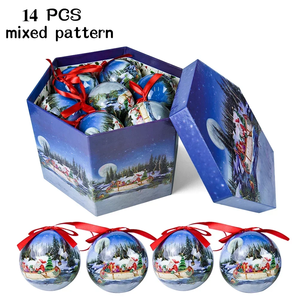 thumbnail image 1 of 14 piezas de bolas colgantes para decoración de árbol de Navidad, juguete para fiesta, bolas colgantes, decoración del hogar, regalo de Navidad, juego de Navidad, bola de discoteca, 1 of 5