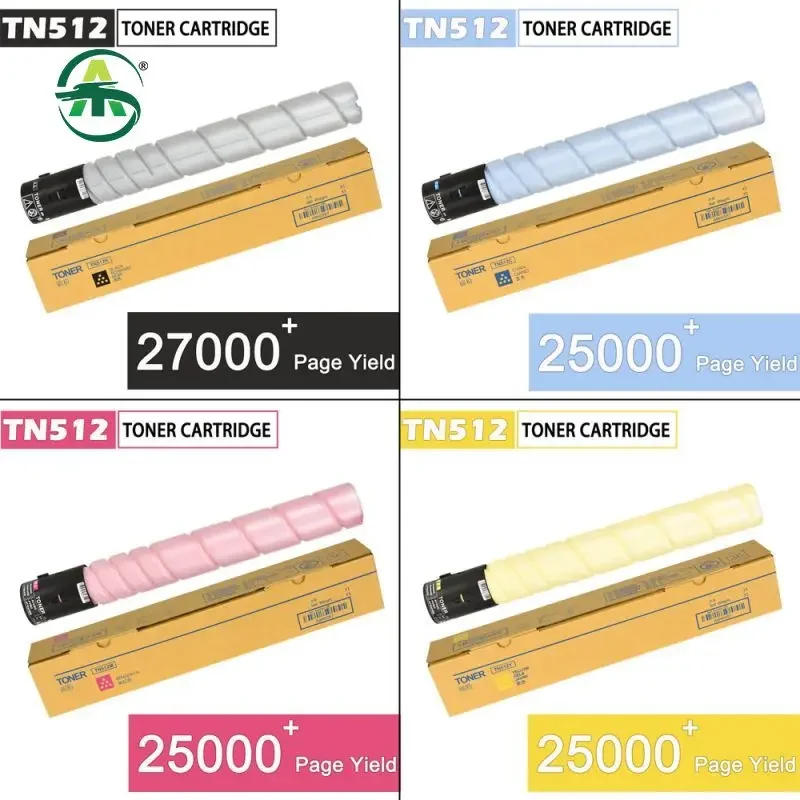 1Set TN512 Copier Toner Cartridge Compatible for Konica Minolta Bizhub C454 C554 Copier Cartridges Powder Supplies 4pcs