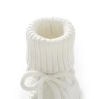 Infant Baby Shoes Knitted Newborn Boy Girl Footwear Fashion Tie Bow 0-18M Toddler Clothes Accessories First Bed Boots Super Soft 5