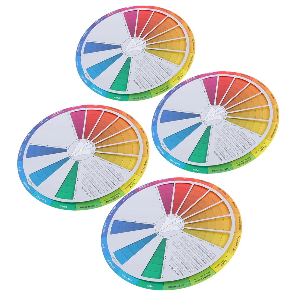 Tofficu 4개입 그라데이션 차트 페인팅 믹싱 블렌딩 공예 아트 가이드 도구 어린이 예술가용