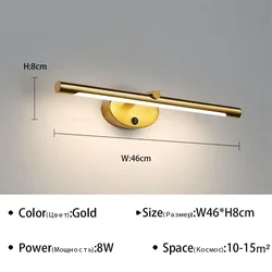 Sleek Minimalist LED Wall Lamp with Touch Switch (Cool White)