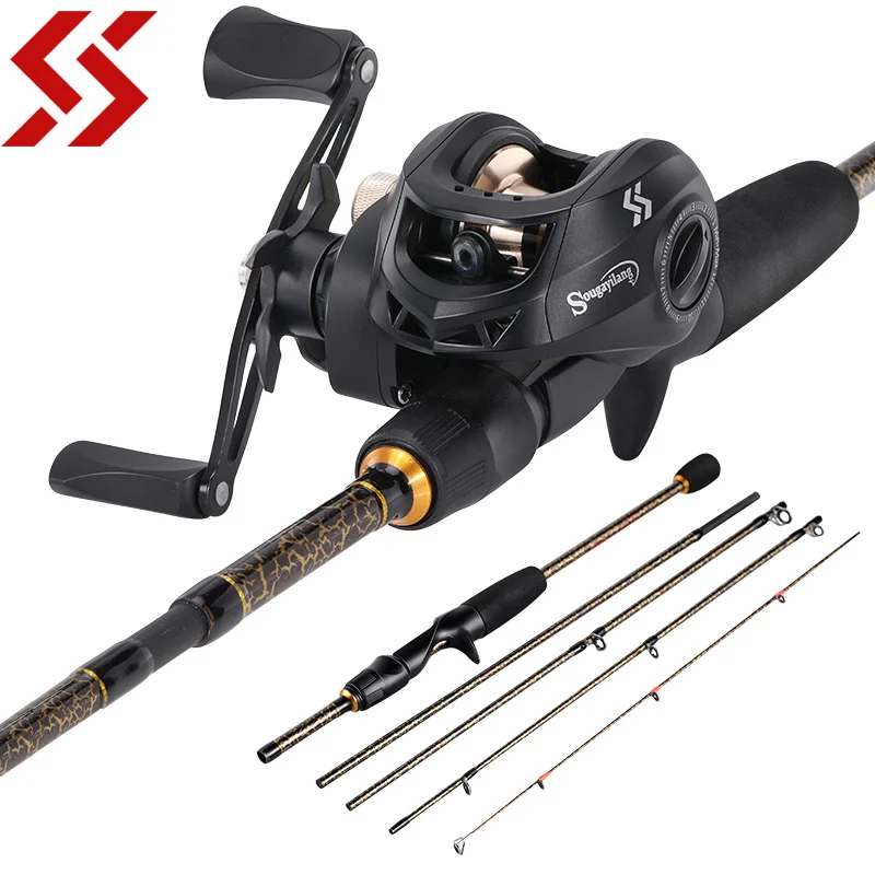 Sougayilang Baitcasting Fishing Rod and Reel Combo Set 5Sections