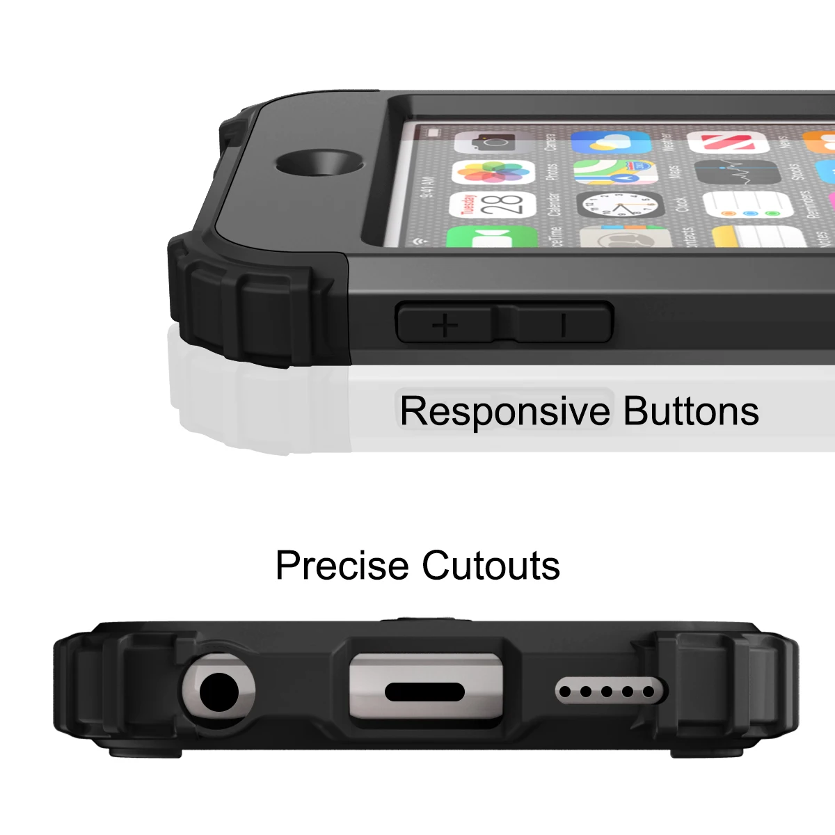 Heavy Duty 3-in-1 Shockproof Phone Case with Soft TPU Lining & Hard Plastic Frame