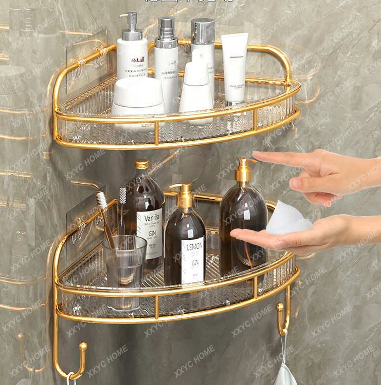 

Bathroom Rack Punch-Free Wall-Mounted Washstand Corner Bathroom Triangle
