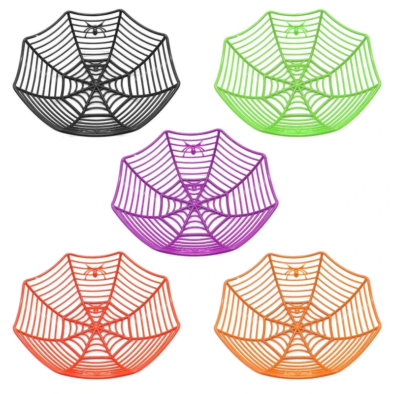 

Halloween Web Bowl Candy Basket Storage Tray Festival Dining Table Decor 270F