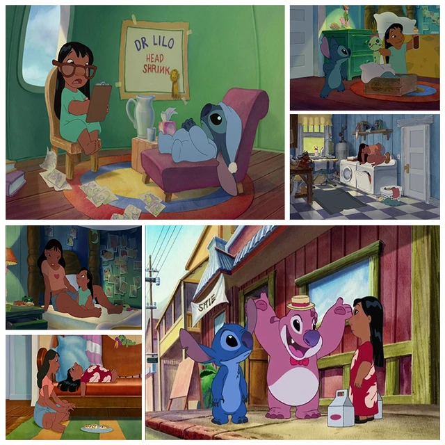 Lilo & Stitch Decoração Moderna Disney Cartaz De Parede Dos Desenhos  Animados Ponto Pintura Da Lona Decoração Do Quarto Imprimir Presente Claro  Arte Colecionável - AliExpress